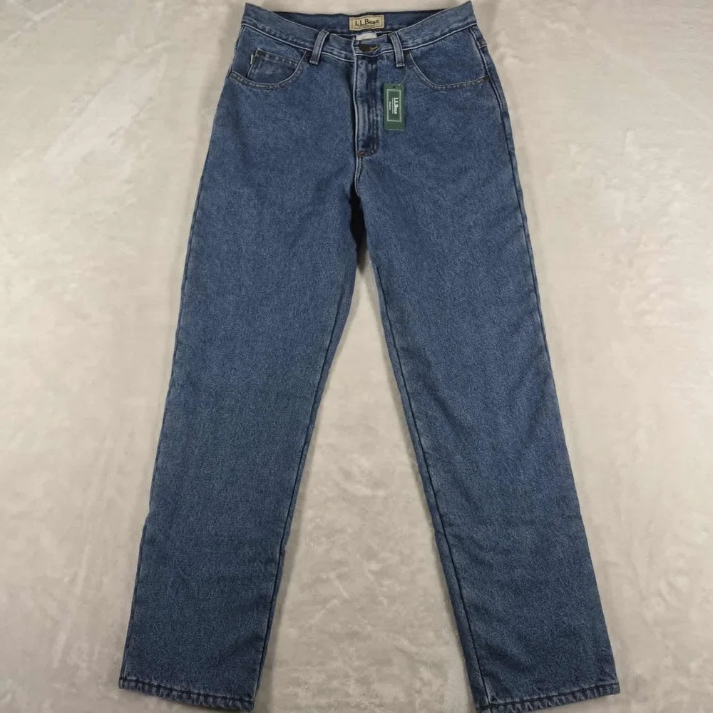 LL Bean Double L Jeans Men's 30x30 Blue Denim Classic Fit‎ Fleece Lined NWT